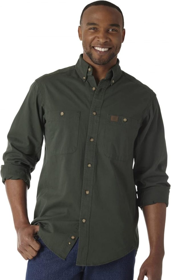Wrangler Riggs Work Shirt Mens Cotton Relaxed Fit Utility-0