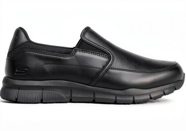 Skechers Slip Resistant Work Shoes Mens Memory Foam Black-1