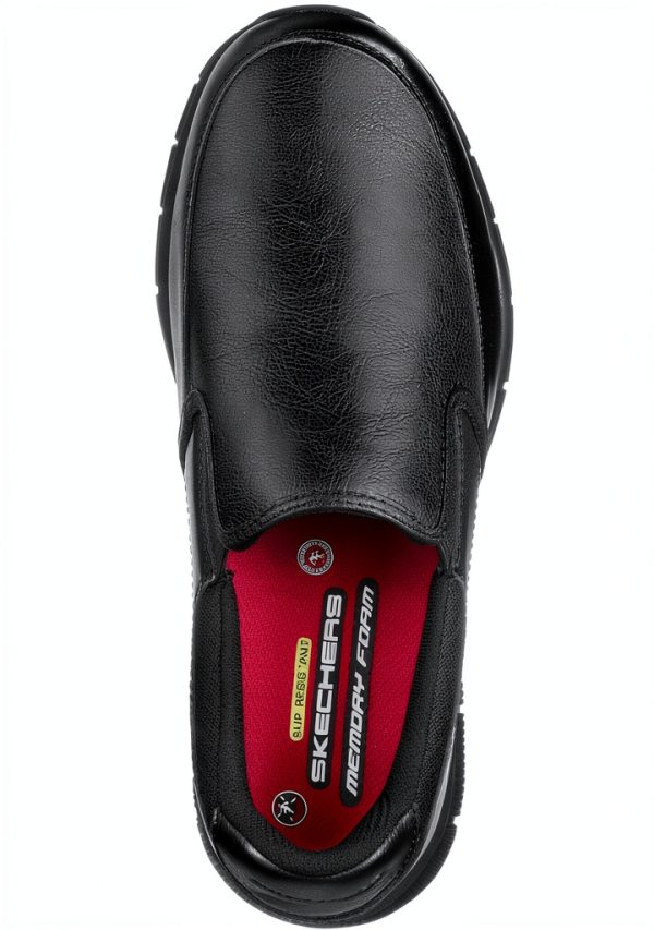 Skechers Slip Resistant Work Shoes Mens Memory Foam Black-4