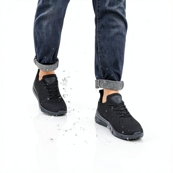 Skechers Work Shoes Slip Resistant Waterproof Mens Black-1
