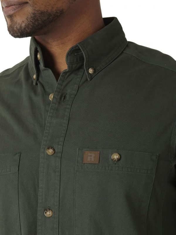 Wrangler Riggs Work Shirt Mens Cotton Relaxed Fit Utility-2