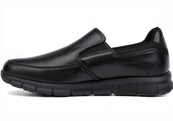 Skechers Slip Resistant Work Shoes Mens Memory Foam Black-2