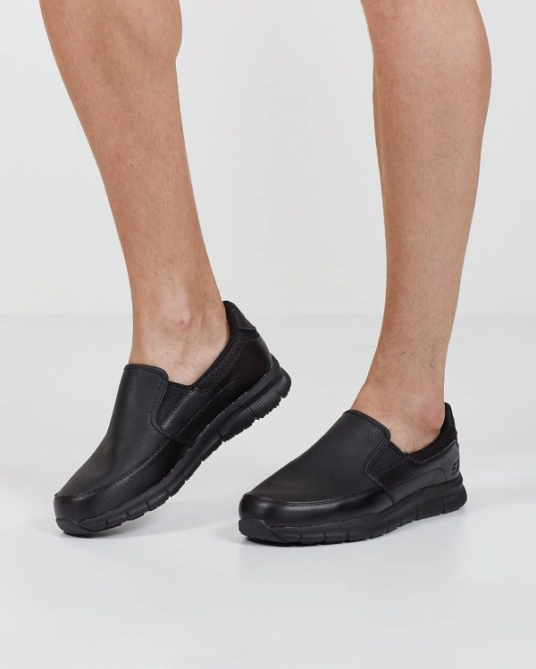 Skechers Slip Resistant Work Shoes Men Memory Foam Black-6