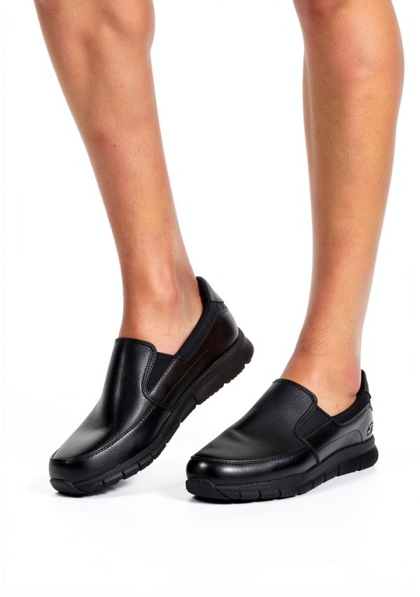 Skechers Slip Resistant Work Shoes Mens Memory Foam Black-6