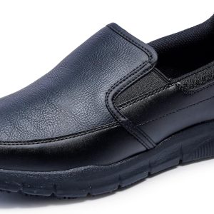 Skechers Slip Resistant Work Shoes Men Memory Foam Black-0