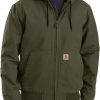 Carhartt Mens Jacket Duck Insulated Hood Workwear-0