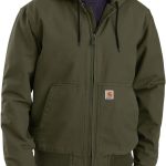 Carhartt Mens Jacket Duck Insulated Hood Workwear-0