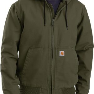 Carhartt Mens Jacket Duck Insulated Hood Workwear-0