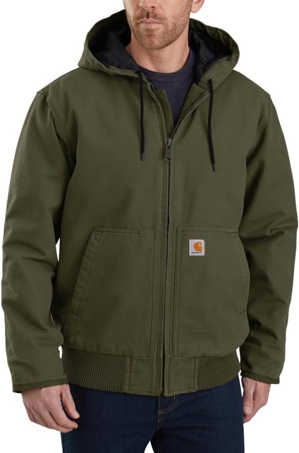 Carhartt Mens Jacket Duck Insulated Hood Workwear-0