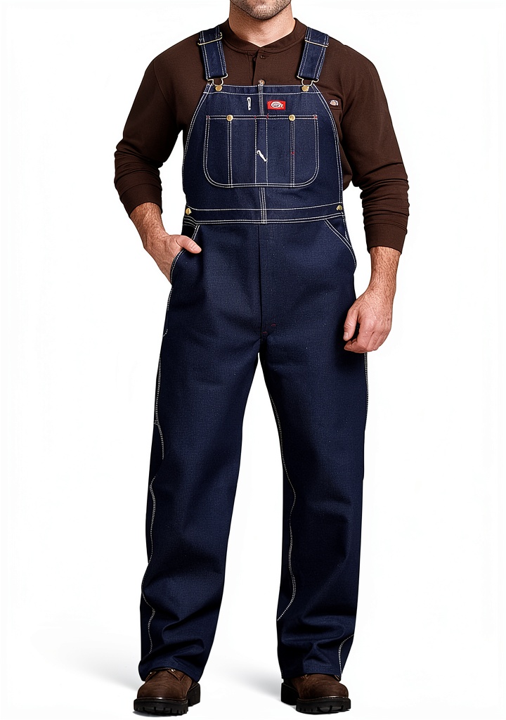 Installing Dickies Men’s Denim Overalls 100% Cotton Workwear on a wooden desk