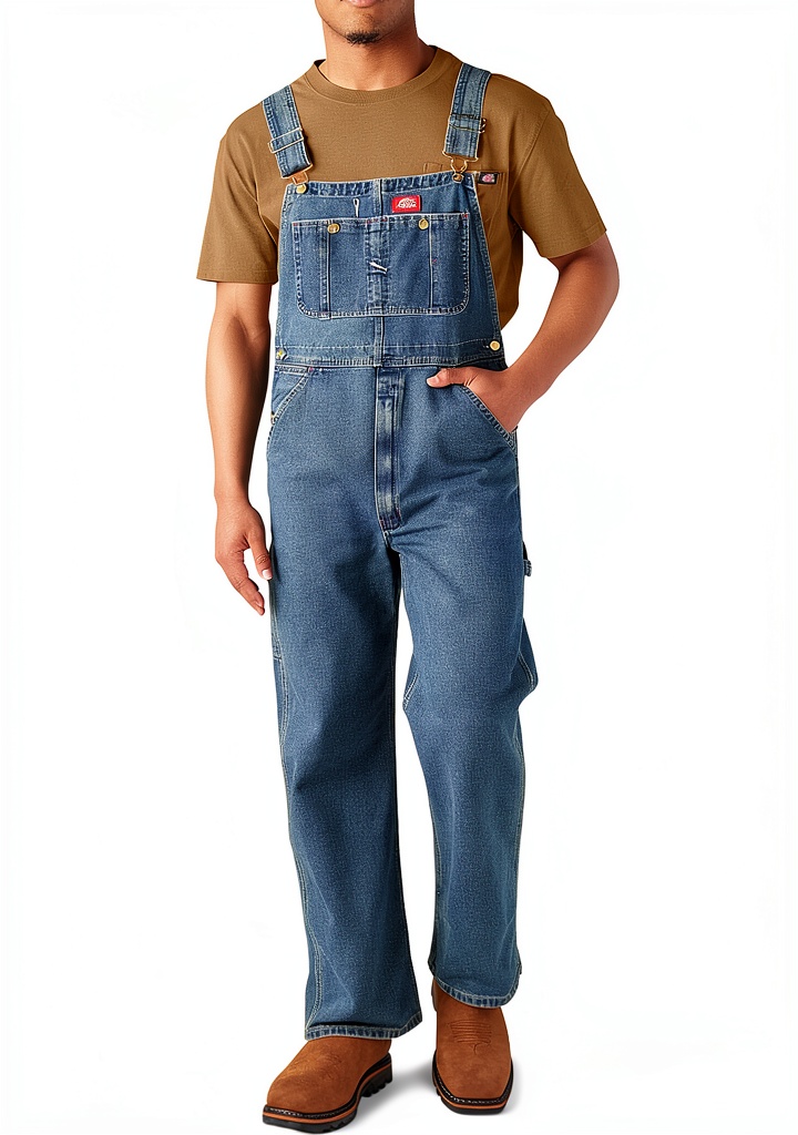 Dickies work overalls displayed on a worksite