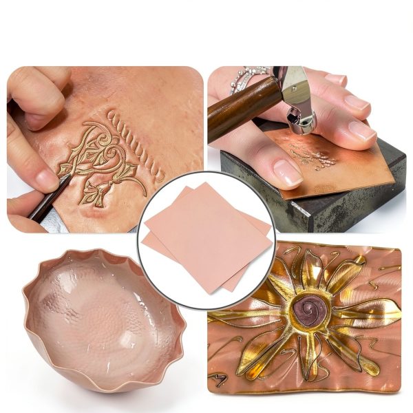YullSorom Pure Copper Sheet 4x4in 0.5mm Double‑Sided Film Pack of 3-4