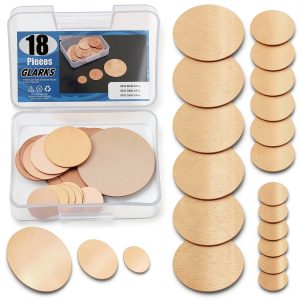 Copper Sheet 18pcs T2 Copper Plates Glarks 0.8/1.2/2 Inch 0.02 Inch-0