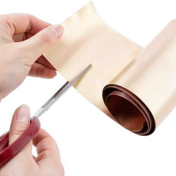 OLYCRAFT 35 Gauge Copper Roll High Purity Pure Copper 39x4 Inch Weather Proof Brass Sheet Coppered Foil Light Salmon Color Coppered Sheets for Mechanical Machining Mould Making Cutting Precision-2