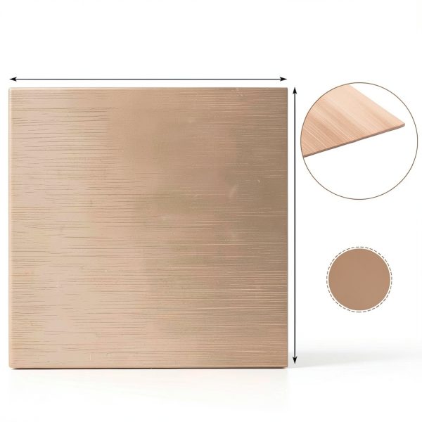 4Pcs 99.9% Pure Copper Sheet 8 x 8 Inch 24 Gauge/0.5mm Metal Copper Plate Film Attached Copper Sheets Metal for Crafts, Jewelry, Repair, Electrical, Industry-1
