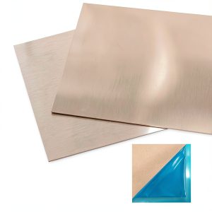 2 Pcs 99.9%+ 1mm Thick Pure Copper Sheet, 4" x 4", 18 Gauge Thickness, 102 x 102 x 1mm, No Scratches, Film Attached, 1mm Copper Plates-0